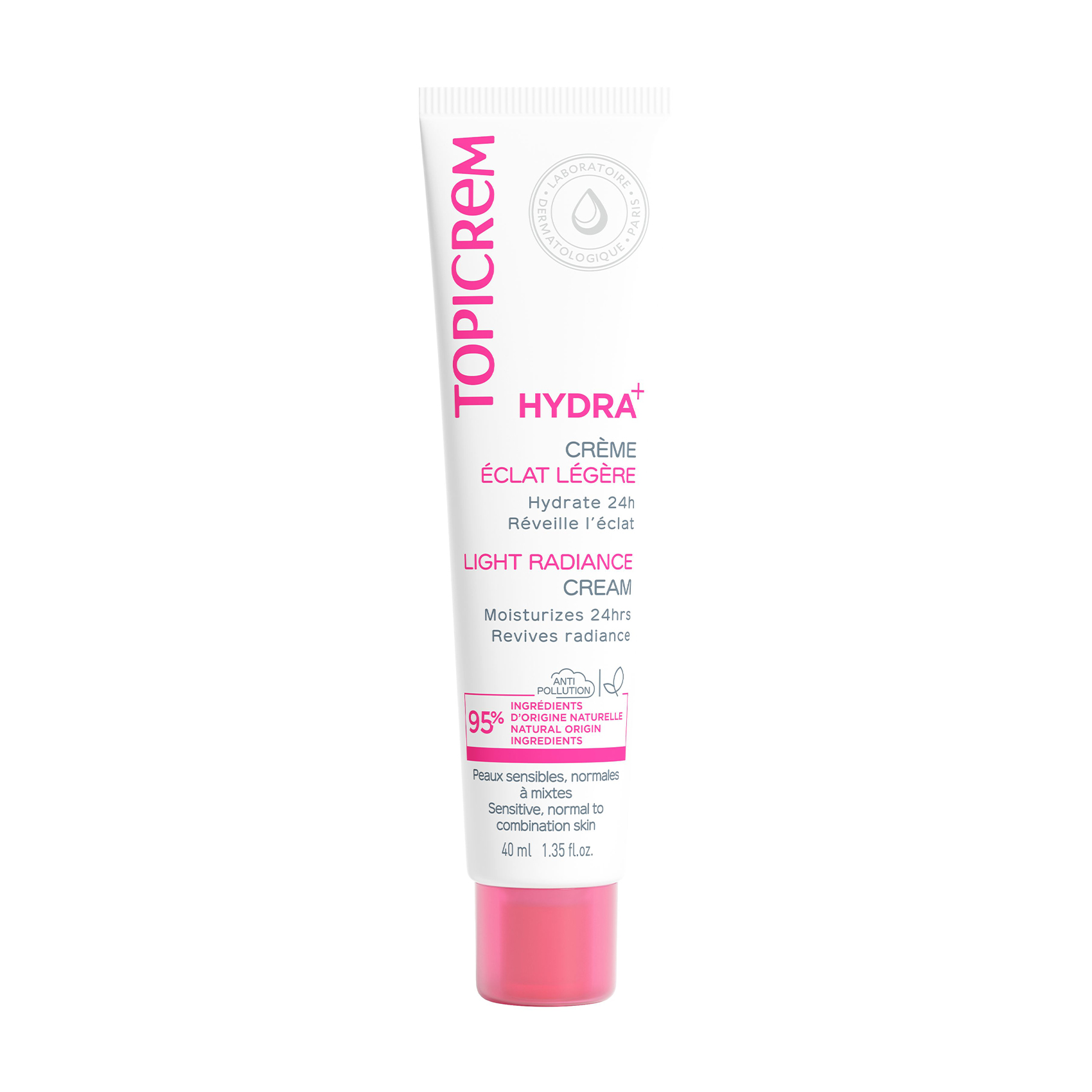 Легкий зволожувальний крем для обличчя Topicrem Hydra+ Light Moisturizing Radiance Cream, 40 мл